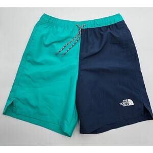 The North Face Boys XL 14/16 Amphibious Class V Shorts Phantom Print Geyser Aqua
